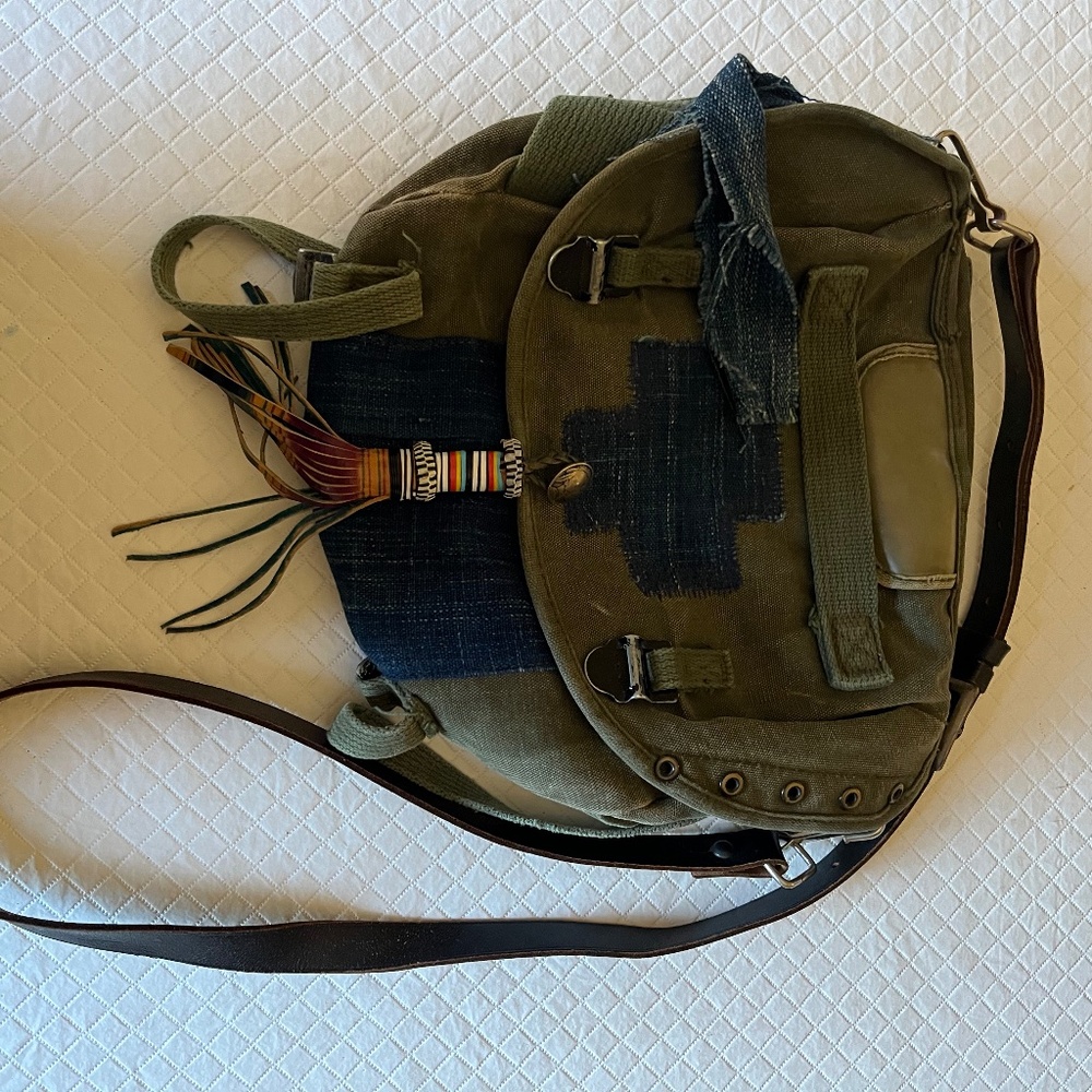 Philomena By The Sea Green Bohemian Satchel Crossbody Bag